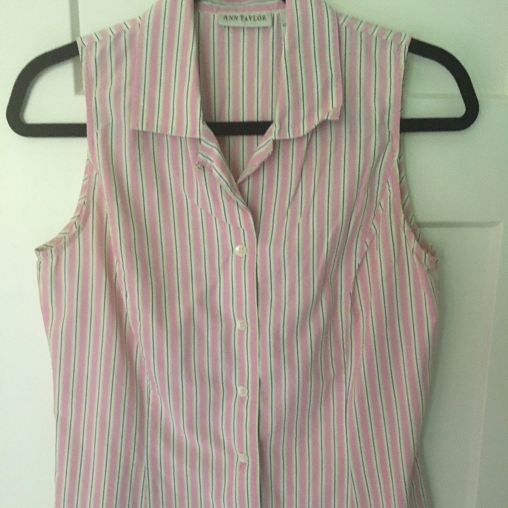 Ann Taylor Pinstripe Blouse, Size M